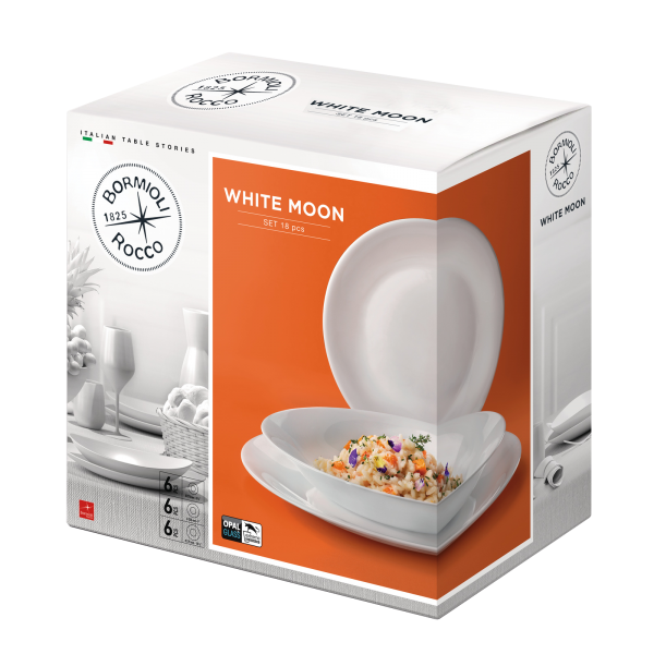 Dinnerware set 18 pieces White Moon